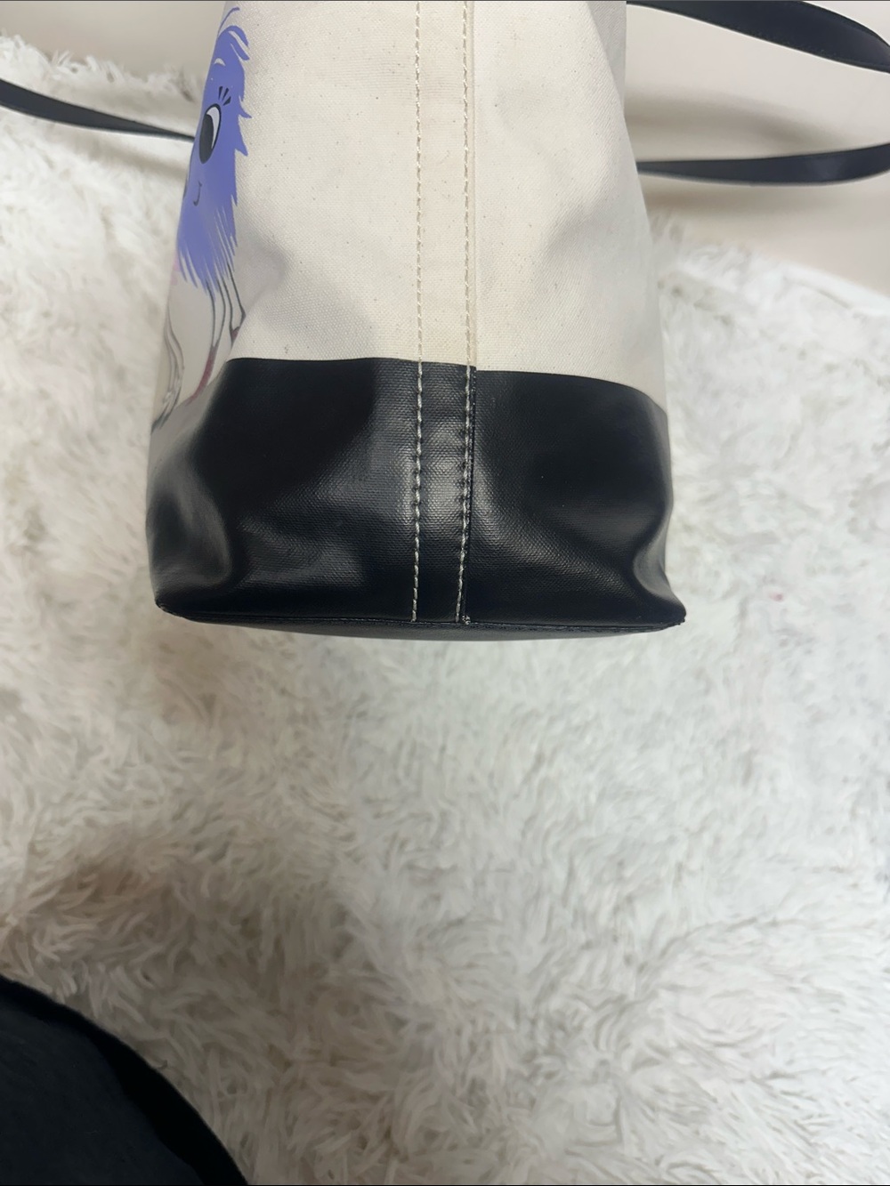 Kate Spade Imagination Monsters Party Francis Tote Bag Canvas Leather - Rare - Picture 7 of 16